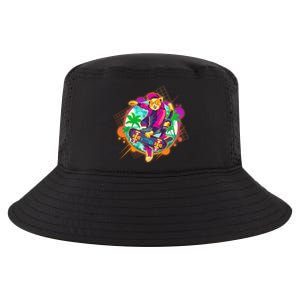 Funny Cool Retro 80s Skatebording Cat Cool Comfort Performance Bucket Hat