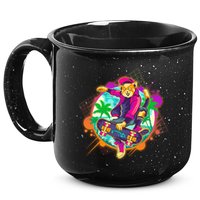 Funny Cool Retro 80s Skatebording Cat 15oz Campfire Ceramic Mug