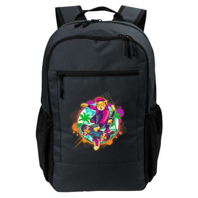 Funny Cool Retro 80s Skatebording Cat Backpack