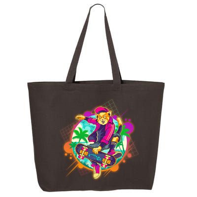 Funny Cool Retro 80s Skatebording Cat 25L Jumbo Tote
