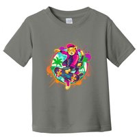 Funny Cool Retro 80s Skatebording Cat Toddler T-Shirt