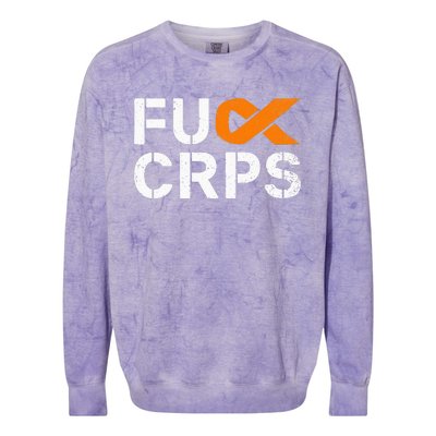 Fuck CRPS RSD Awareness Orange Ribbon Warrior Support Colorblast Crewneck Sweatshirt