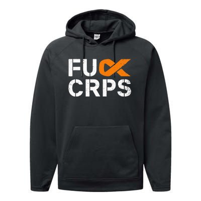 Fuck CRPS RSD Awareness Orange Ribbon Warrior Support Performance Fleece Hoodie