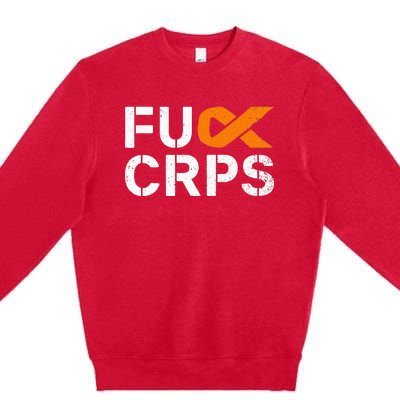 Fuck CRPS RSD Awareness Orange Ribbon Warrior Support Premium Crewneck Sweatshirt