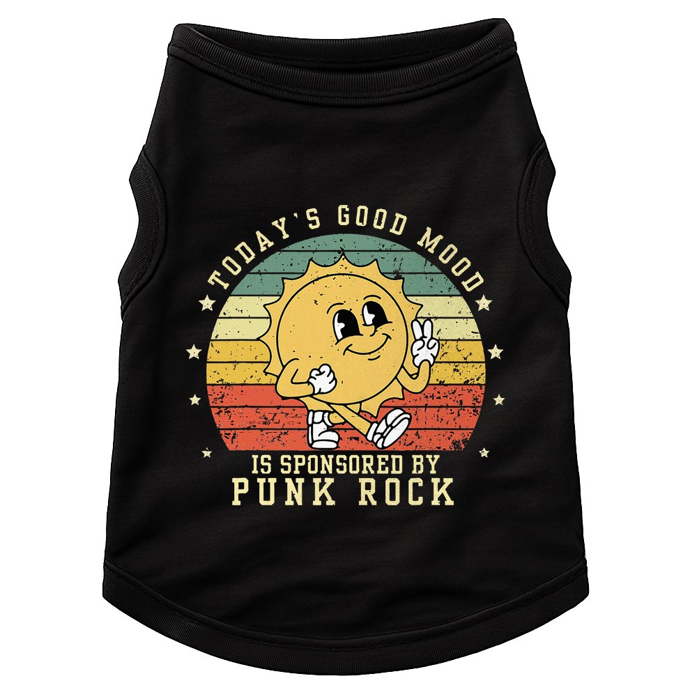 Funny Cute Retro Vintage Punk Rock TodayS Good Mood Sponsor Doggie Tank
