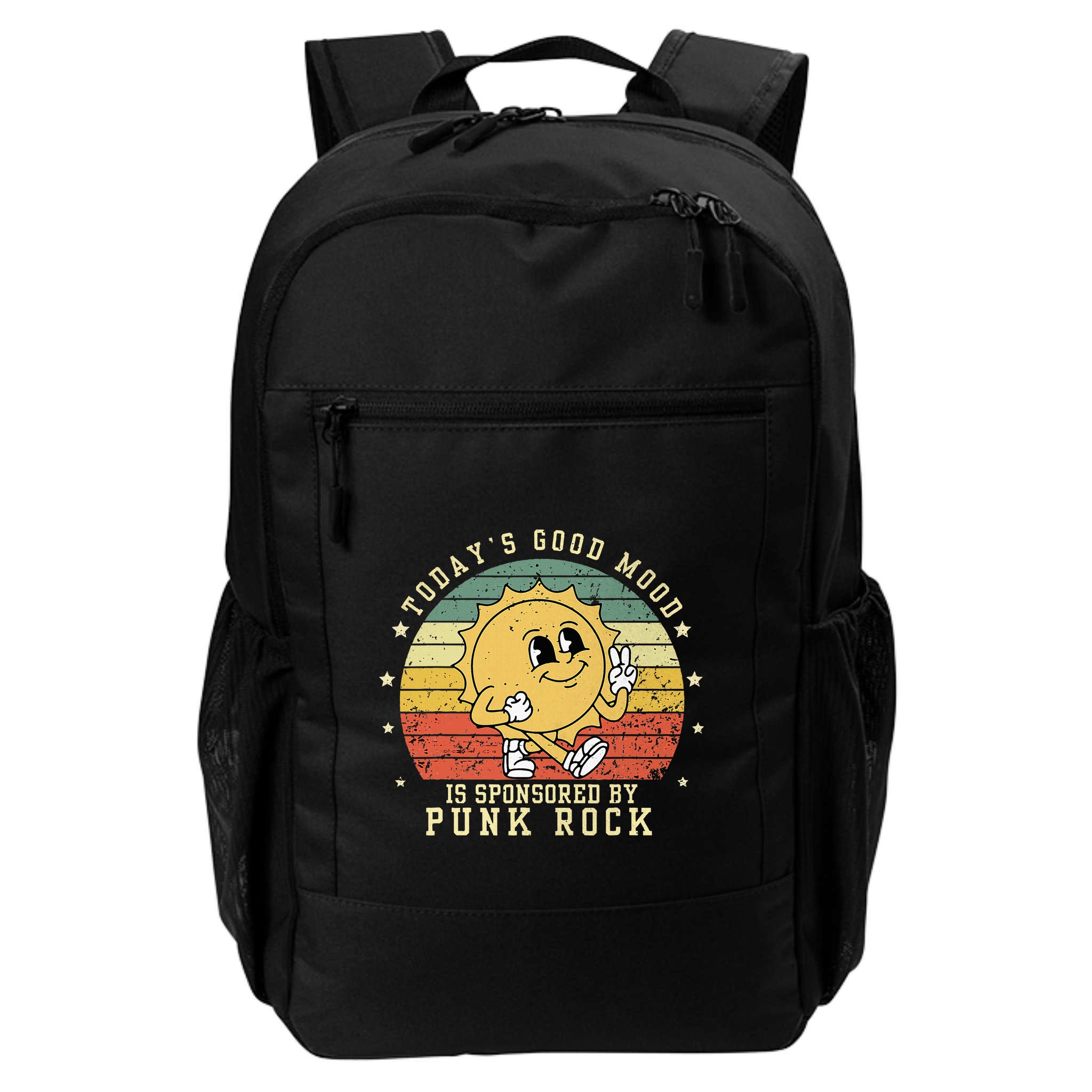 Funny Cute Retro Vintage Punk Rock TodayS Good Mood Sponsor Backpack