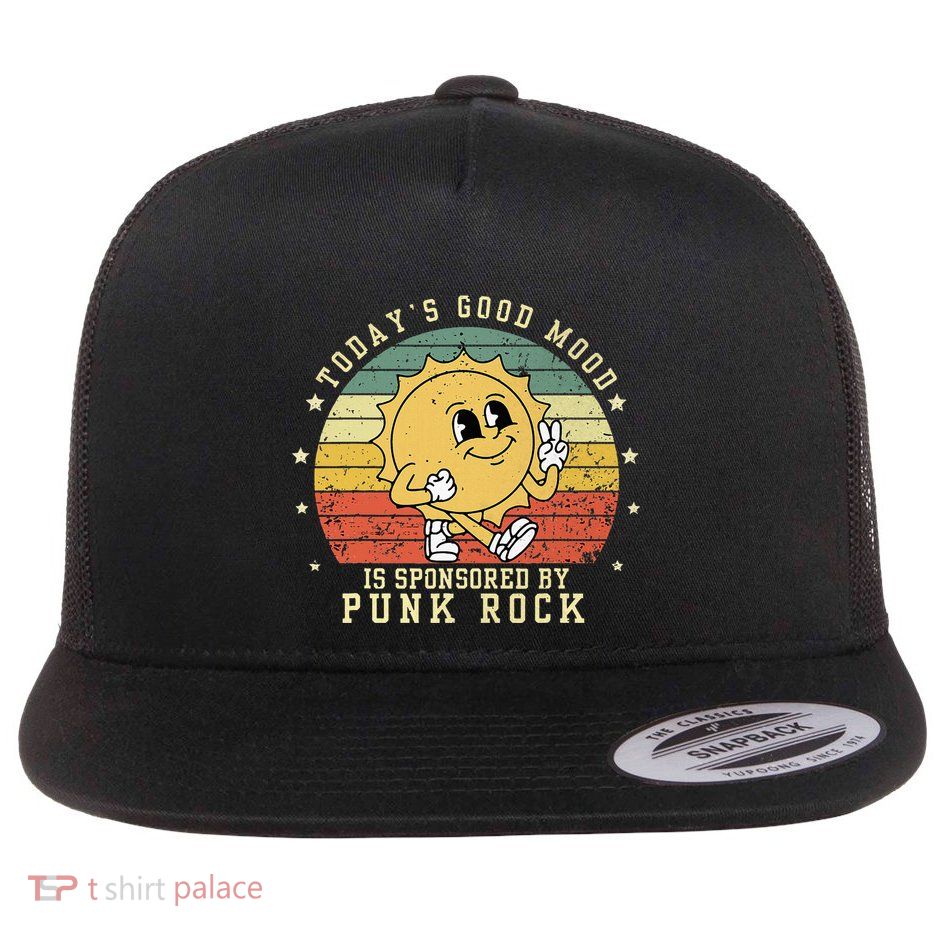 Funny Cute Retro Vintage Punk Rock TodayS Good Mood Sponsor Flatbill Hat