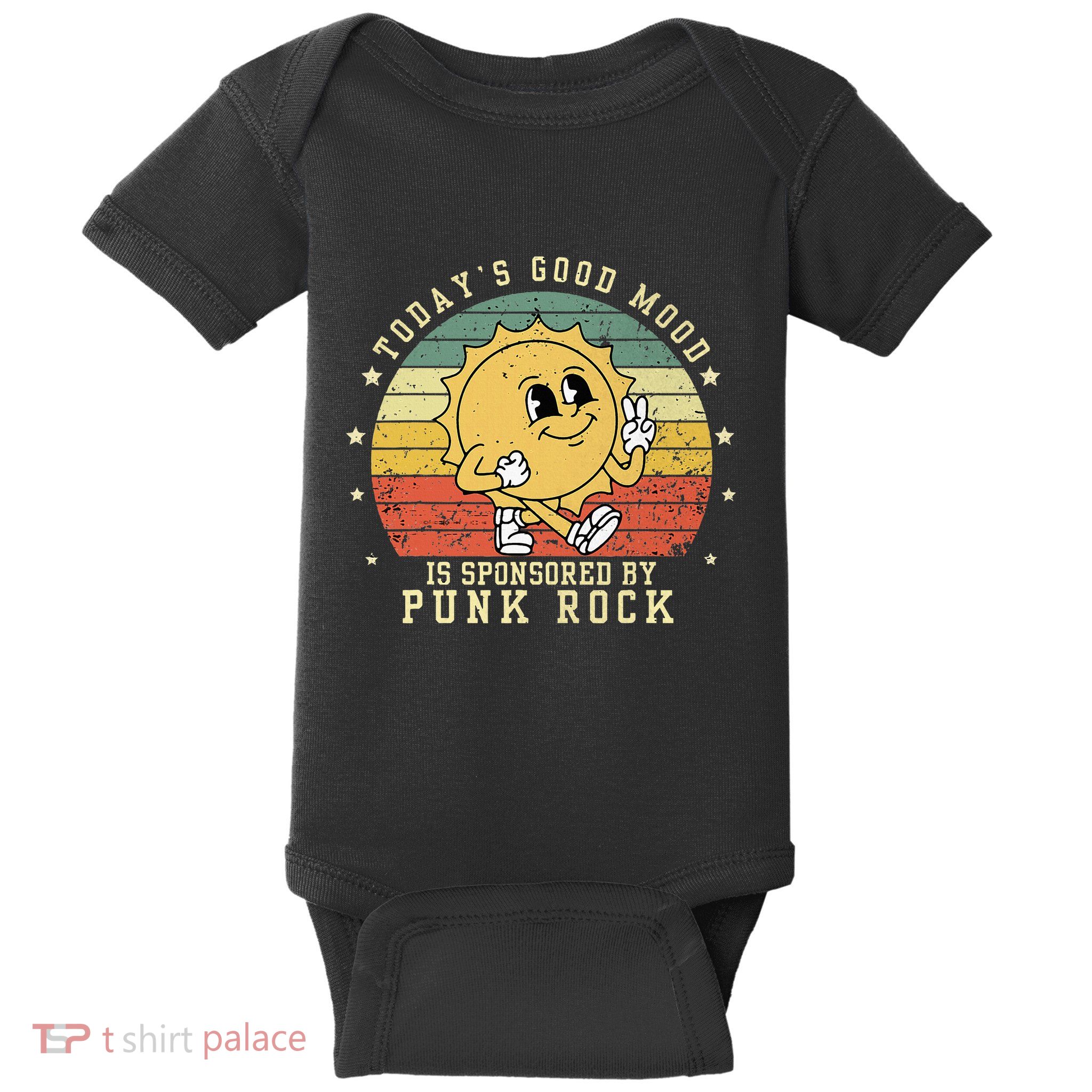Funny Cute Retro Vintage Punk Rock TodayS Good Mood Sponsor Baby Bodysuit