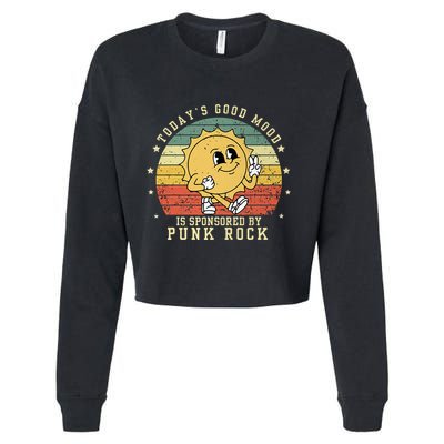 Funny Cute Retro Vintage Punk Rock TodayS Good Mood Sponsor Cropped Pullover Crew
