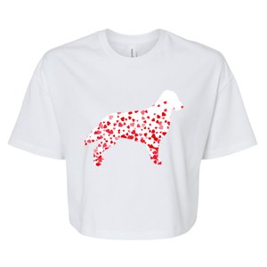 Flat Coated Retriever Heart Dog Valentine's Day Gift Bella+Canvas Jersey Crop Tee