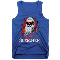 Funny Christmas Rocker Band Santa Playing Guitar Sleigher Cool Gift Tank Top