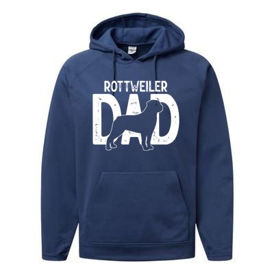 Funny Cute Rottweiler Dog Dad Puppy Lover Father Gift Performance Fleece Hoodie