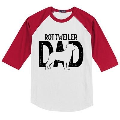 Funny Cute Rottweiler Dog Dad Puppy Lover Father Gift Kids Colorblock Raglan Jersey