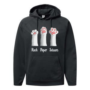 Funny Cat Rock Paper Scissors Hand Game Cute Paw Kitten Performance Fleece Hoodie