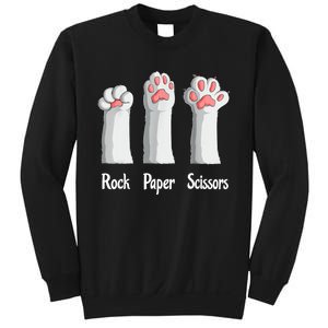 Funny Cat Rock Paper Scissors Hand Game Cute Paw Kitten Sweatshirt