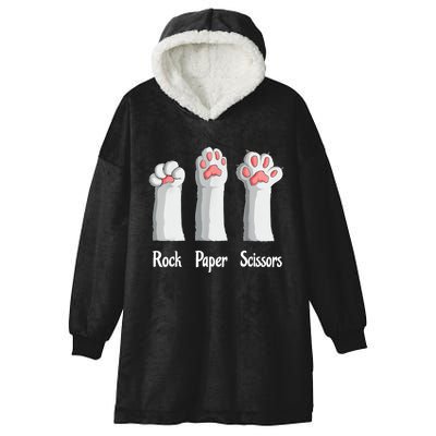 Funny Cat Rock Paper Scissors Hand Game Cute Paw Kitten Hooded Wearable Blanket