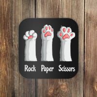 Funny Cat Rock Paper Scissors Hand Game Cute Paw Kitten Coaster