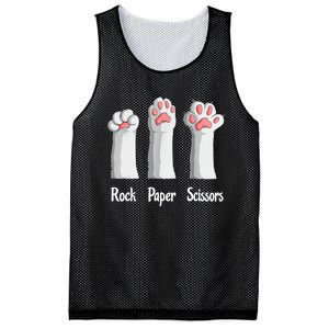 Funny Cat Rock Paper Scissors Hand Game Cute Paw Kitten Mesh Reversible Basketball Jersey Tank