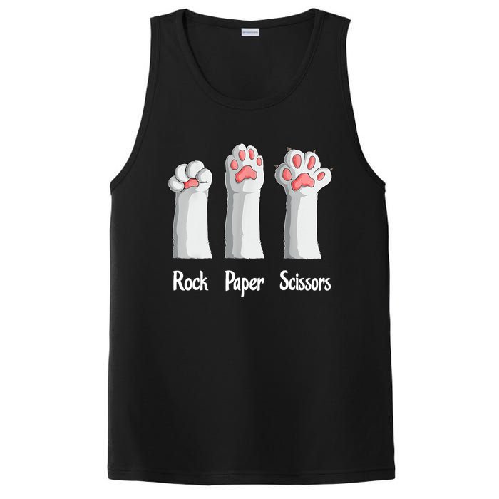 Funny Cat Rock Paper Scissors Hand Game Cute Paw Kitten PosiCharge Competitor Tank