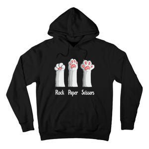 Funny Cat Rock Paper Scissors Hand Game Cute Paw Kitten Tall Hoodie