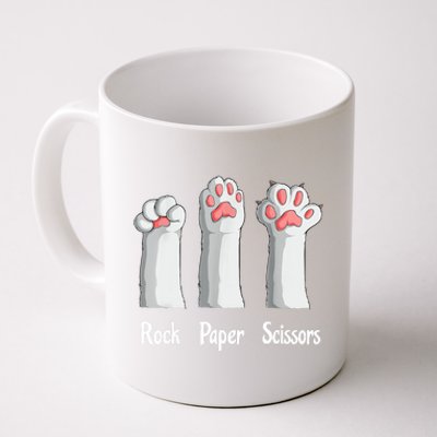 Funny Cat Rock Paper Scissors Hand Game Cute Paw Kitten Coffee Mug