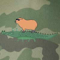 Funny Capybara Riding On A Crocodile Legacy Tie Dye Trucker Hat