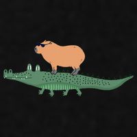 Funny Capybara Riding On A Crocodile Ladies PosiCharge Tri-Blend Wicking Tank