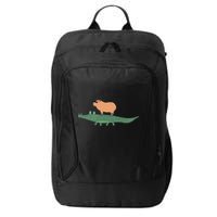 Funny Capybara Riding On A Crocodile City Backpack