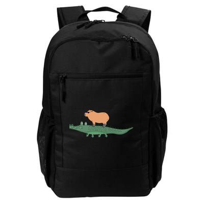Funny Capybara Riding On A Crocodile Backpack