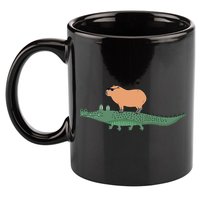 Funny Capybara Riding On A Crocodile 11oz C Handle Ceramic Mug
