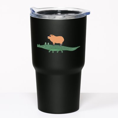 Funny Capybara Riding On A Crocodile Tumbler