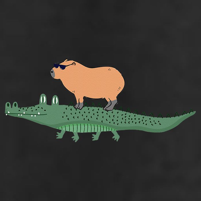 Funny Capybara Riding On A Crocodile Microfiber Hand Towel