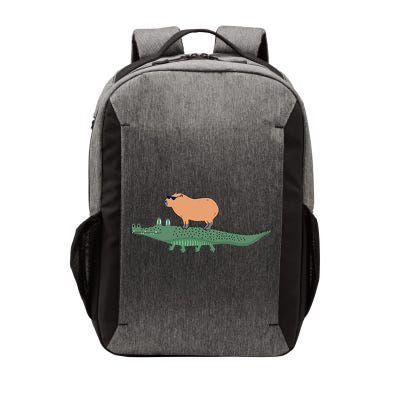 Funny Capybara Riding On A Crocodile Vector Backpack