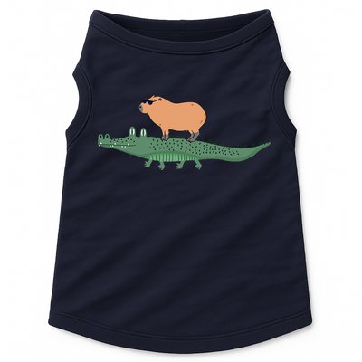 Funny Capybara Riding On A Crocodile Doggie Tank