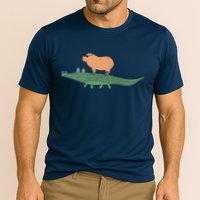 Funny Capybara Riding On A Crocodile Performance Shirt
