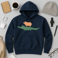 Funny Capybara Riding On A Crocodile Hoodie