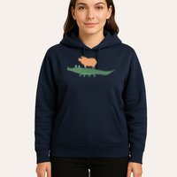 Funny Capybara Riding On A Crocodile Hoodie