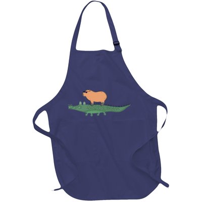 Funny Capybara Riding On A Crocodile Apron