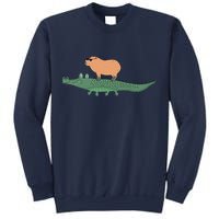 Funny Capybara Riding On A Crocodile Sweatshirt