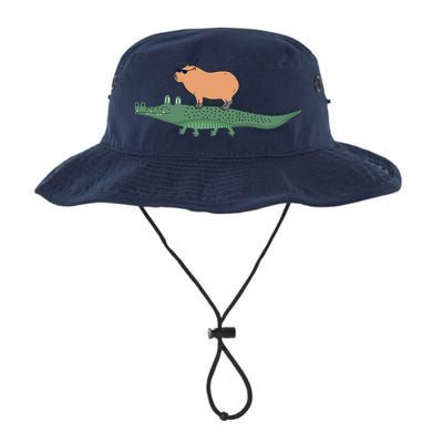 Funny Capybara Riding On A Crocodile Bucket Hat