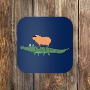 Funny Capybara Riding On A Crocodile Coaster