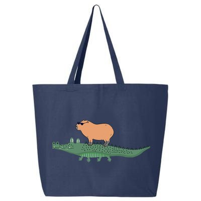 Funny Capybara Riding On A Crocodile 25L Jumbo Tote