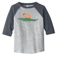 Funny Capybara Riding On A Crocodile Toddler Fine Jersey T-Shirt