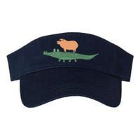 Funny Capybara Riding On A Crocodile Visor