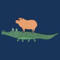 Funny Capybara Riding On A Crocodile Zip Tote Bag