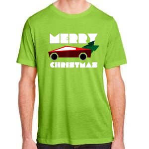 Futuristic Cyber Red Truck Pickup Christmas Tree Adult ChromaSoft Performance T-Shirt