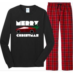 Futuristic Cyber Red Truck Pickup Christmas Tree Long Sleeve Pajama Set