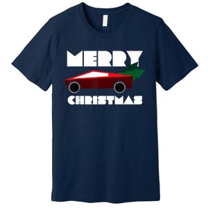 Futuristic Cyber Red Truck Pickup Christmas Tree Premium T-Shirt