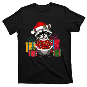 Festive Christmas Raccoon Cute Holiday Design T-Shirt