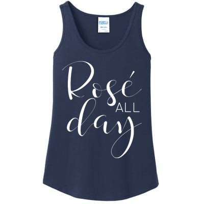 Funny Cute Rose All Day Wine Lover Gift Ladies Essential Tank